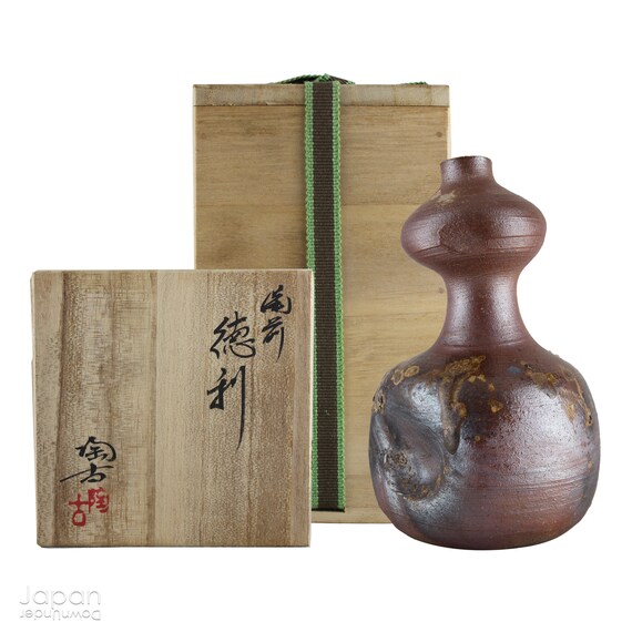 Vintage Japanese Bizen Gourd Sake Bottle Bizen Tokuri Bizen Etsy