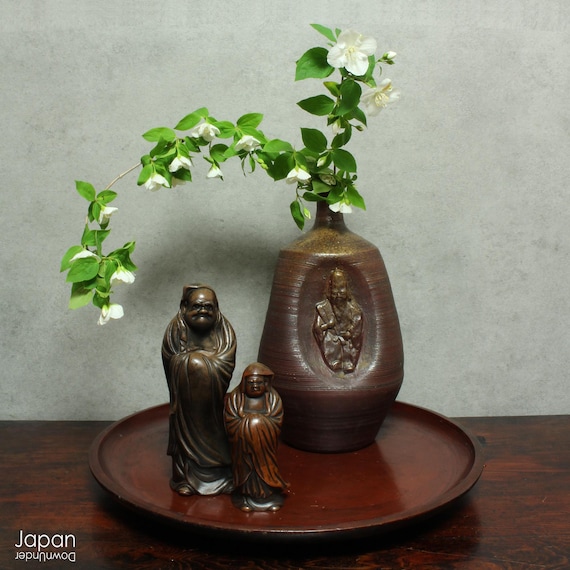 Antique Bizen Ningyo Tokkuri Homeishu Bottle: Edo Period Lucky
