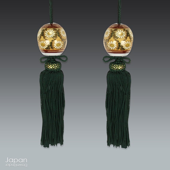 風鎮 掛け軸 九谷焼 九谷焼 風鎮 山水画掛け軸 風鎮〕九谷焼 本金三