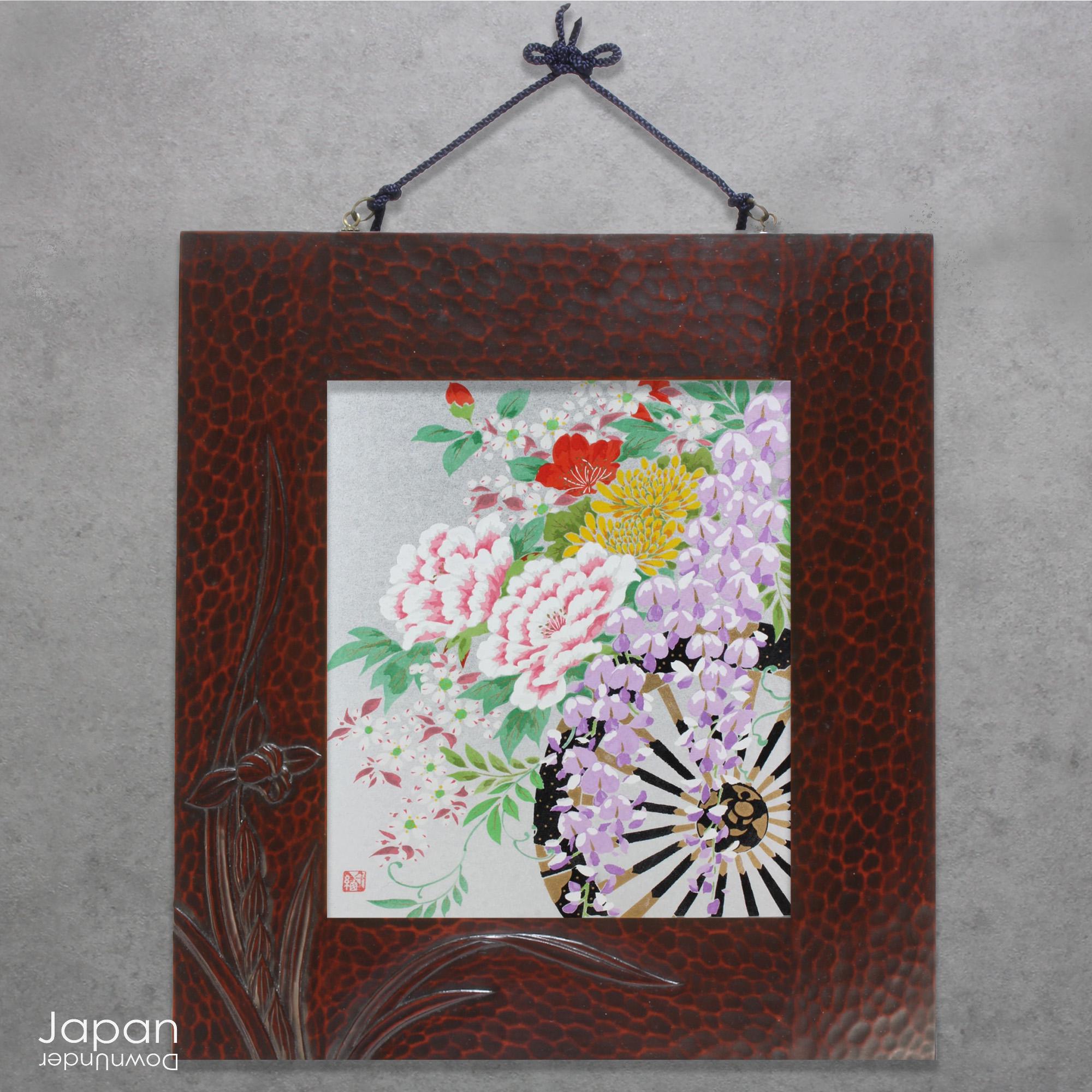 Wisteria Peony Shikishi Board, Japanese Silk Screen Art Print - Etsy