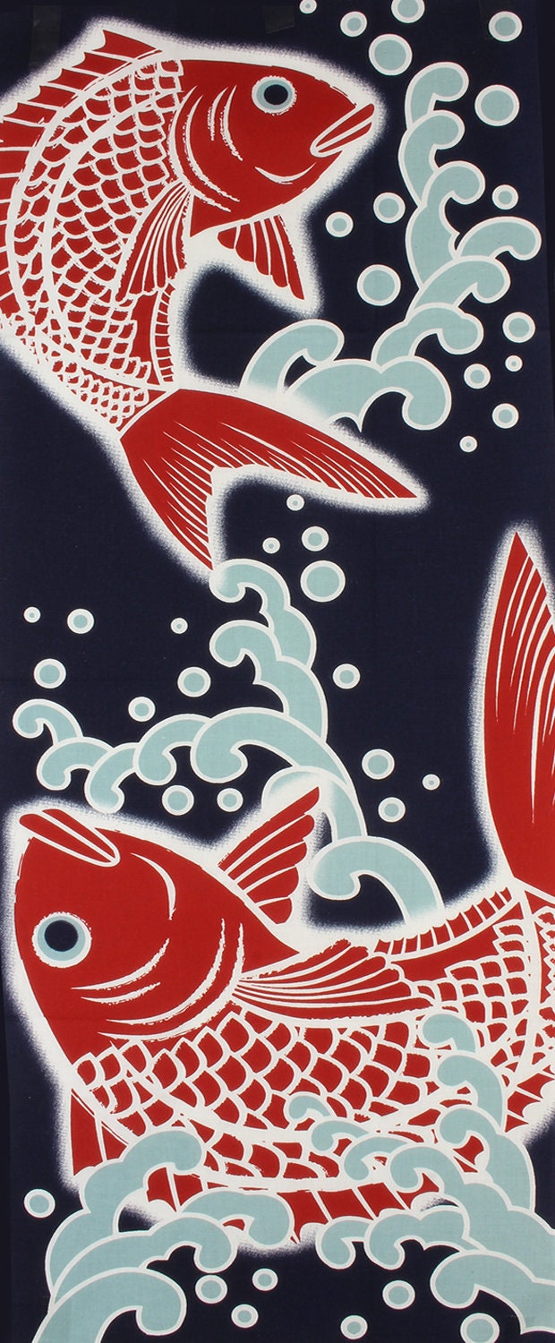 Japanese traditional towel TENUGUI FISH TAI NEW COTTON MADE IN JAPAN Japanese traditional towel TENUGUI FISH TAI NEW COTTON MADE IN JAPAN
