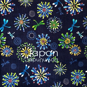 2 meters japanese cotton with traditional dragonfly design - ideal for creative sewing projects