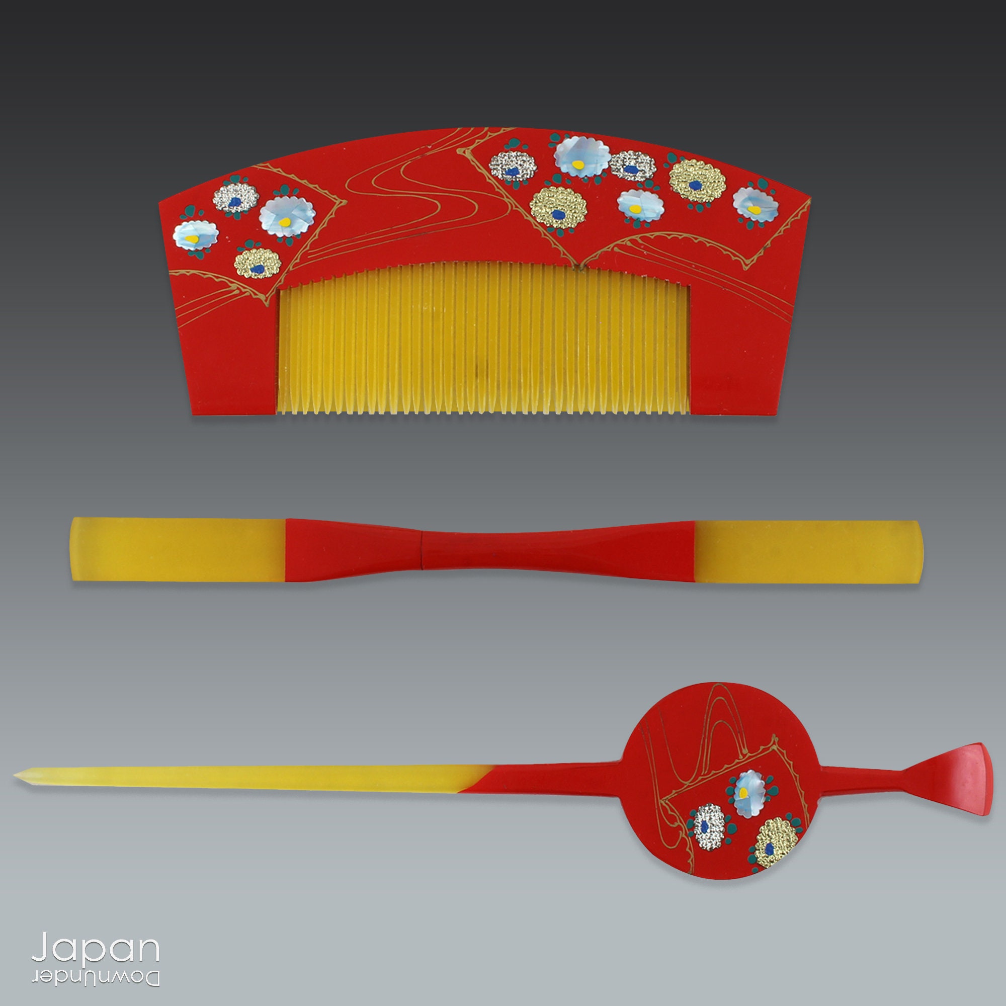 COPY - Antique Lacquered Japanese Fan Hair Comb When Objects Were Still Tools — A Story of Japanese Kushi  main image 4