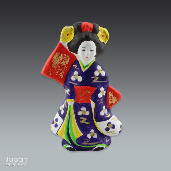 日本人形 陶器製 着物の少女