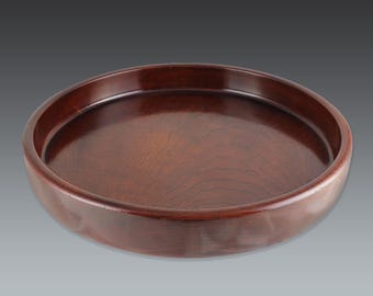 Vintage Japanese Lacquered Zelkova Wood Tea Tray