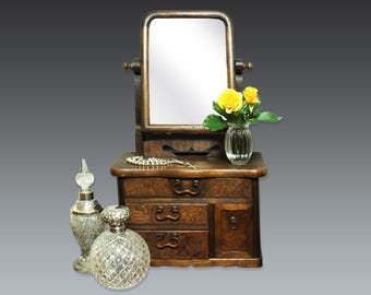 Antique Japanese Mirror Chest — Wood, 1920, Taisho Era (SKU: 25M