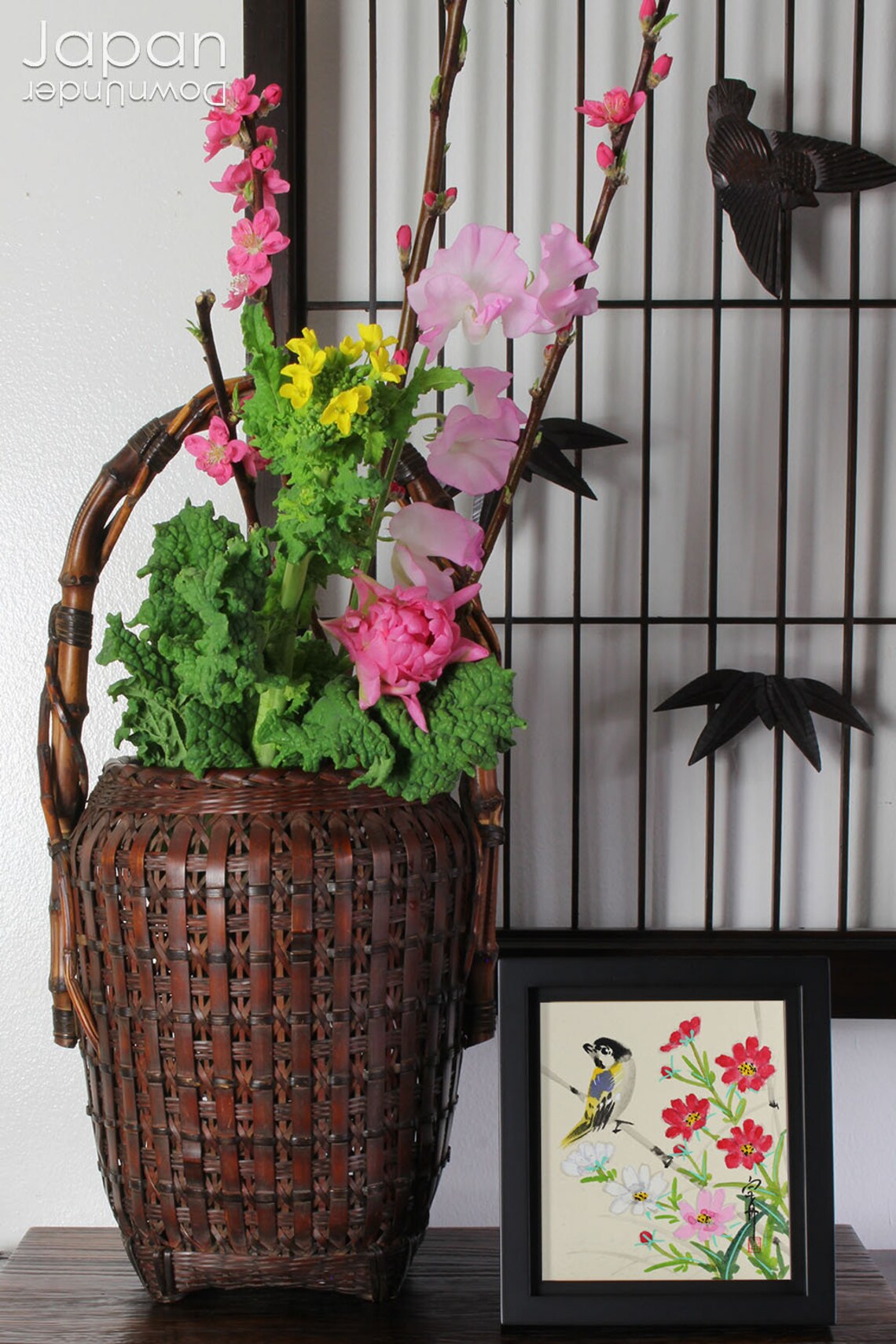 Japanese basket ikebana vases hand woven basket ikebana Etsy