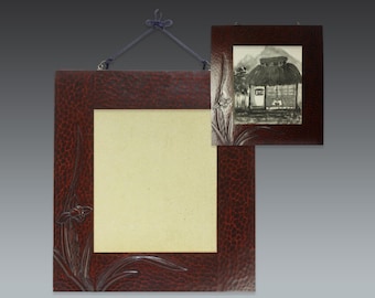 Vintage Japanese Shikishi Frame: Carved Lacquer Wall Art, Kamakura Bori Daffodil