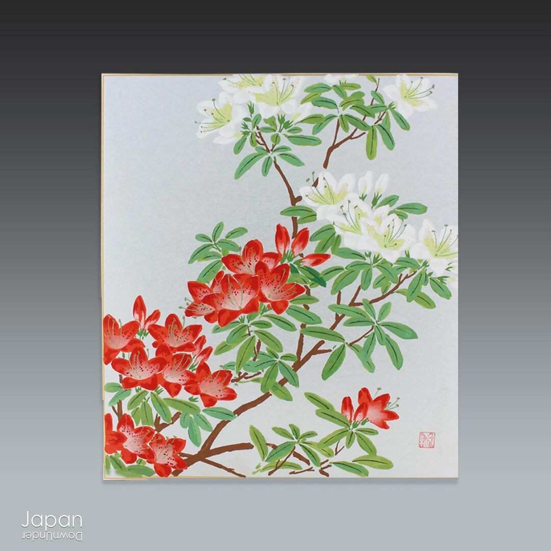 Azalea Print: Japanese Silk Screen Art on Shikishi Board - Etsy