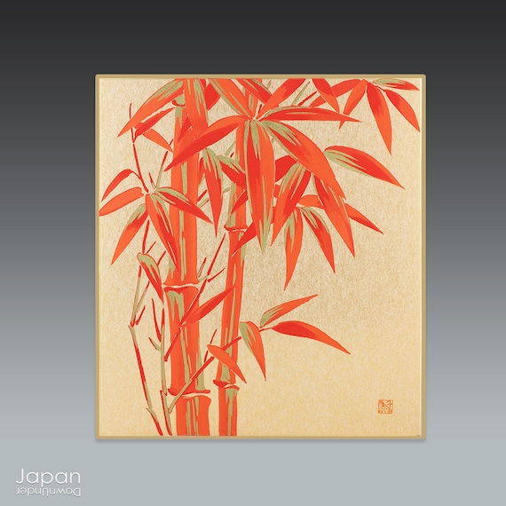 最も 割引 Silk Bamboo Screen, Print Art Japanese Board, Shikishi 絵画