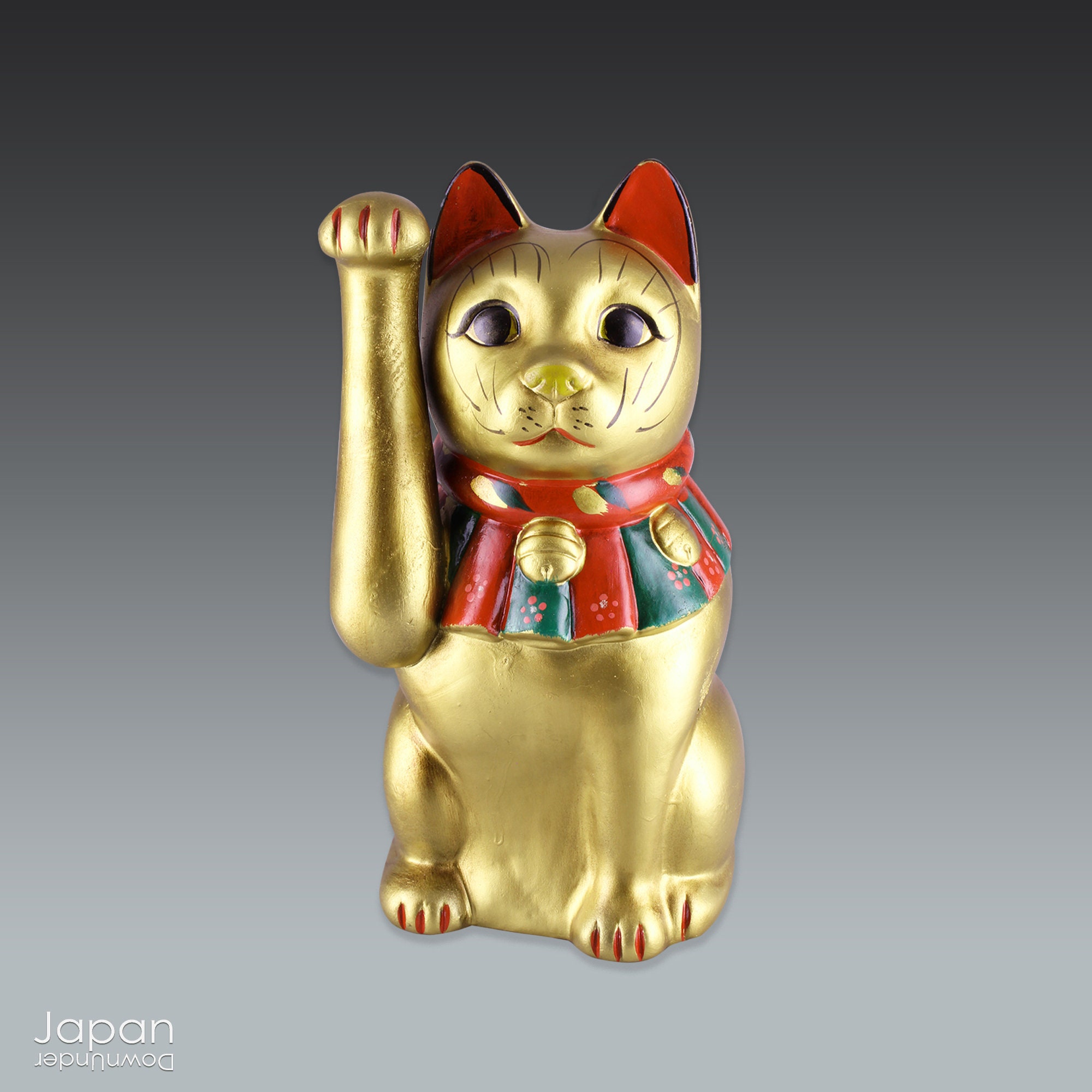 Maneki neko giapponese, maneki neko d'oro, gatto fortunato