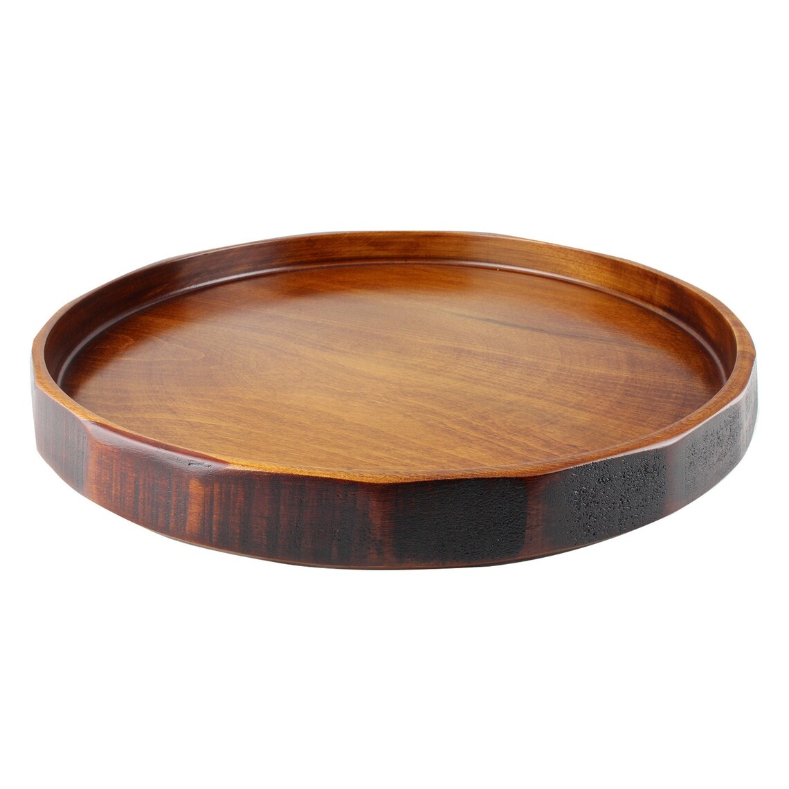 Japanese tray round serving tray natural wood lacquer tray Etsy