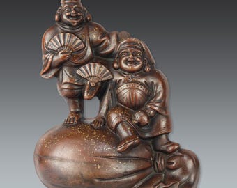 大黒備前焼アンティーク日本陶器富の神置物像大黒天置物 - Etsy 日本