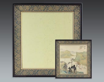 Japanese Black Shikishi Frame: Gold Distressed Finish, Tabletop or