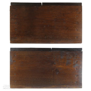 A wonderful old antique Japanese box used for safely storing money. In the Edo period the Japanese government distributed a small, copper coin, known as the zeni which was used for around 260 years.