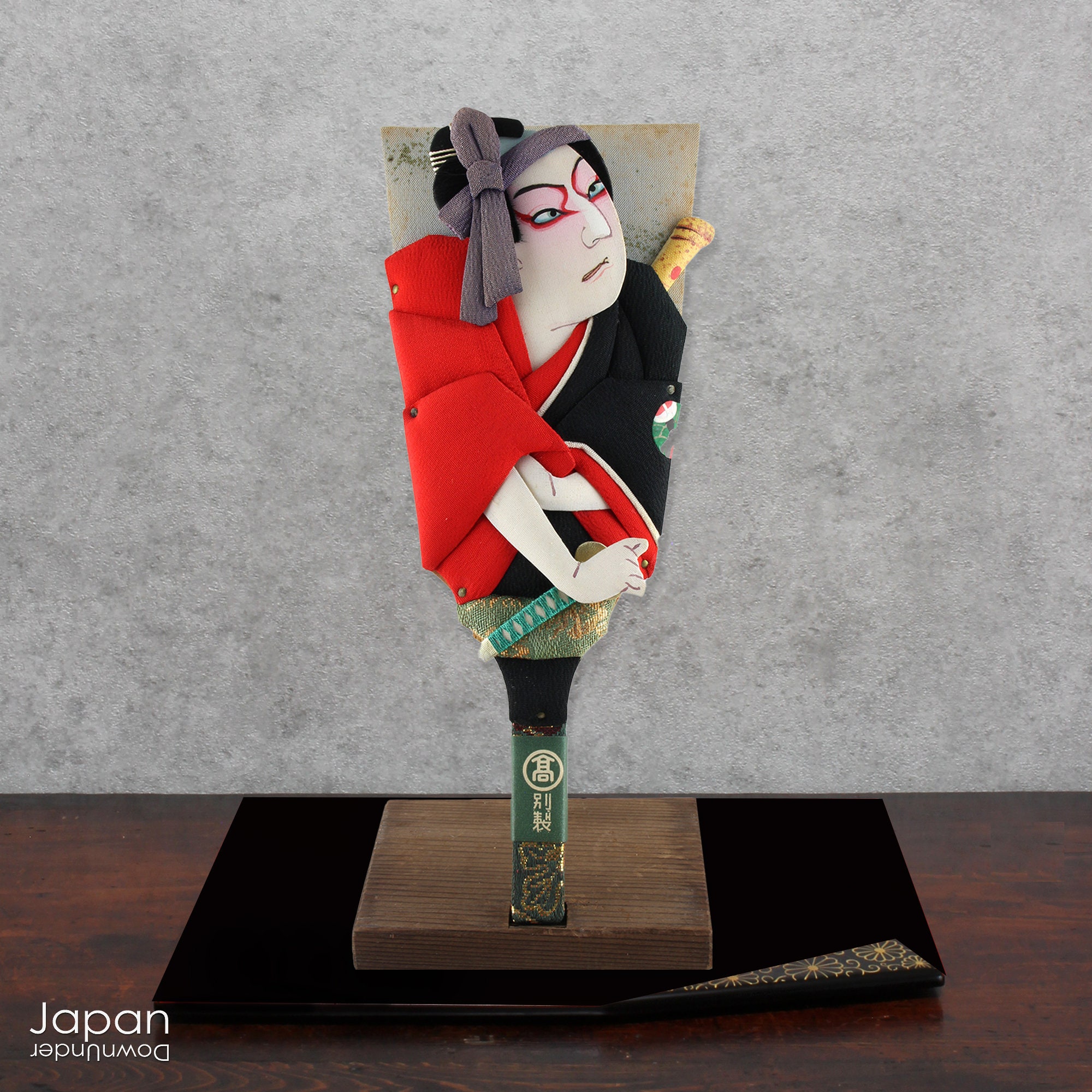 Vintage Japanese Miniature Hagoita Paddle - Kabuki Textile Art