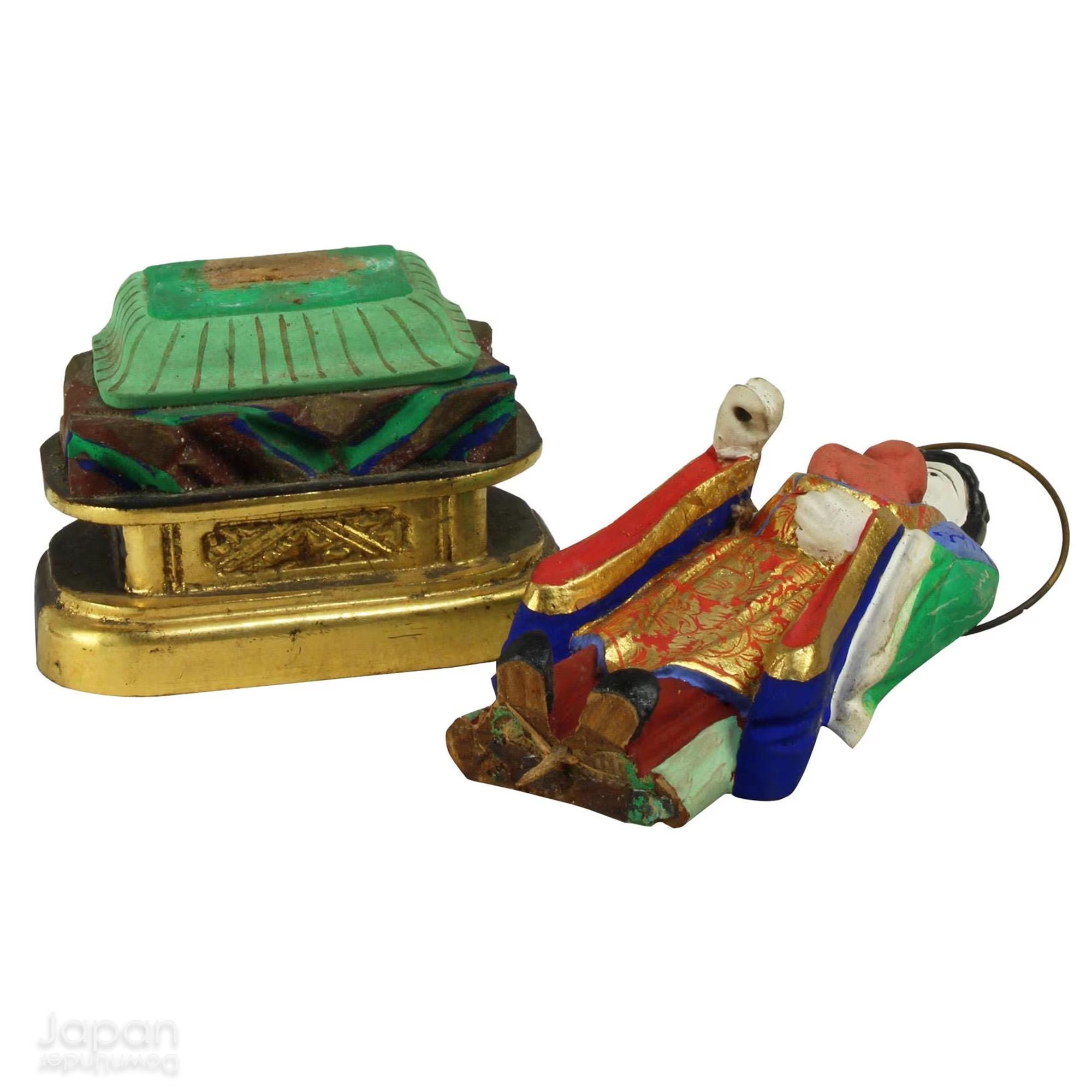置物 junichishimizu4311 Antique Japanese Kishimojin Zushi: Buddhist Guardian of Mothers