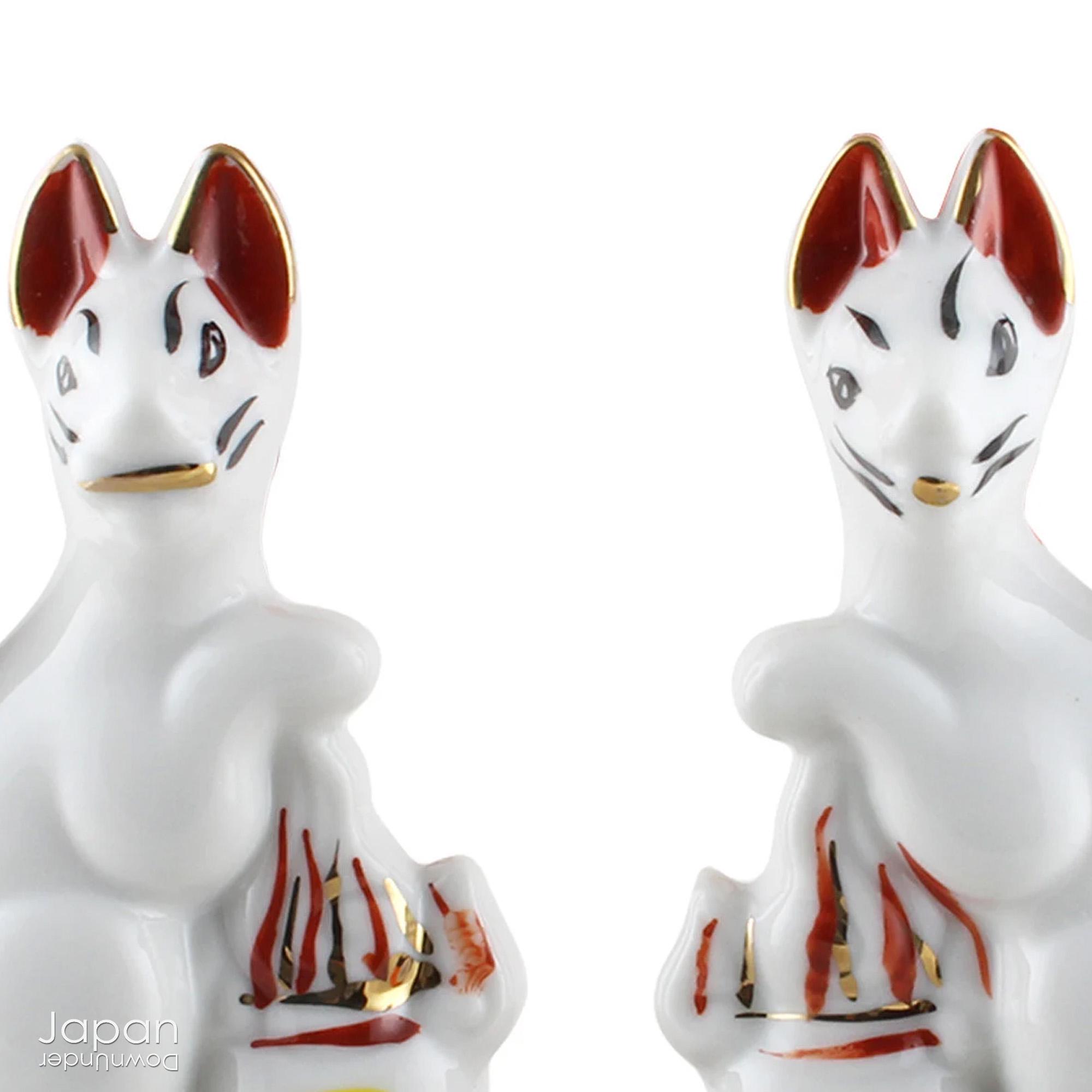 Vintage Inari Fox Pair With Torii Gate: Japanese Shrine Decor - Etsy