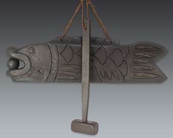 handmade wooden fish drum - buddhist religious decor for serene spaces