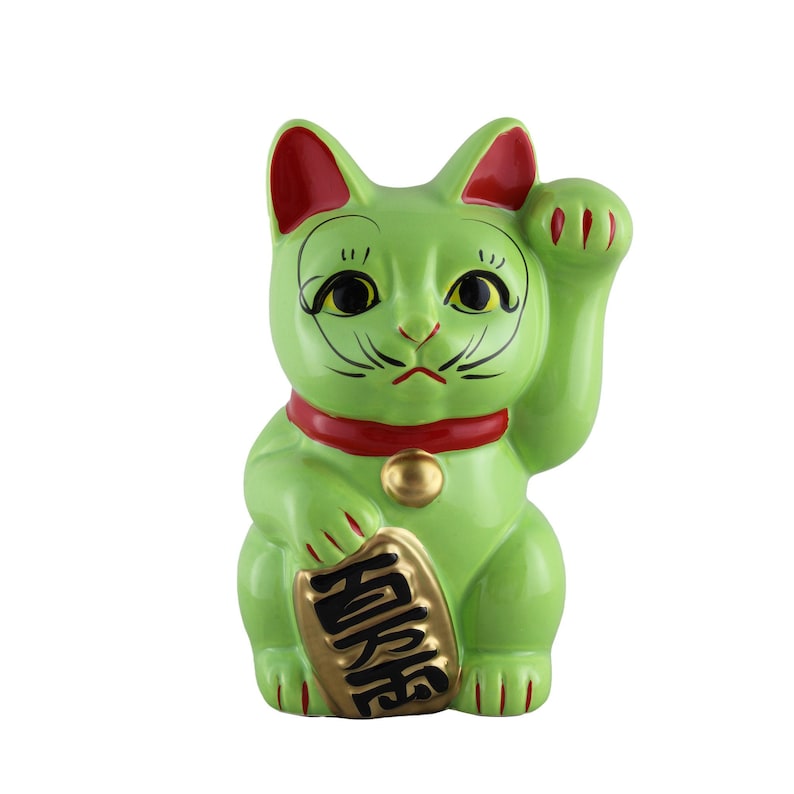 Maneki neko green maneki neko japanese lucky cat japanese Maneki neko green maneki neko japanese lucky cat japanese