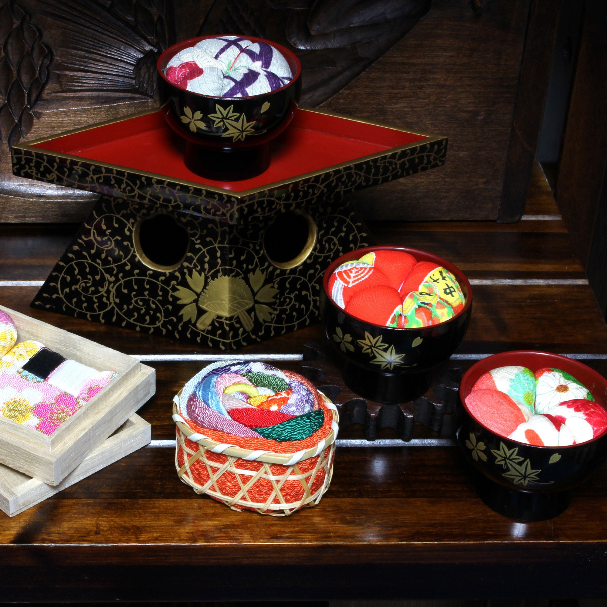 Japanese pin cushion guinomi pin cushion silk kimono fabric Etsy