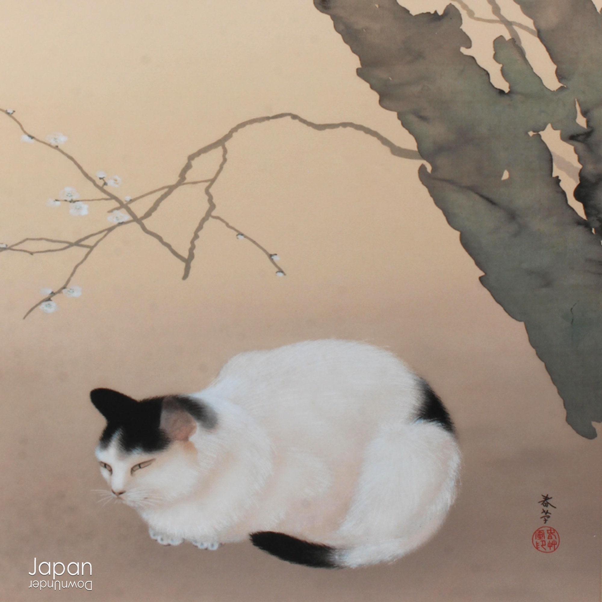 名作 日本画 生き返ら 夏兎（水墨画） 豹 絵画 - 絵画