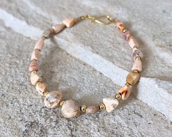 bracelet ancient carnelian beads solid gold 18 karat 750