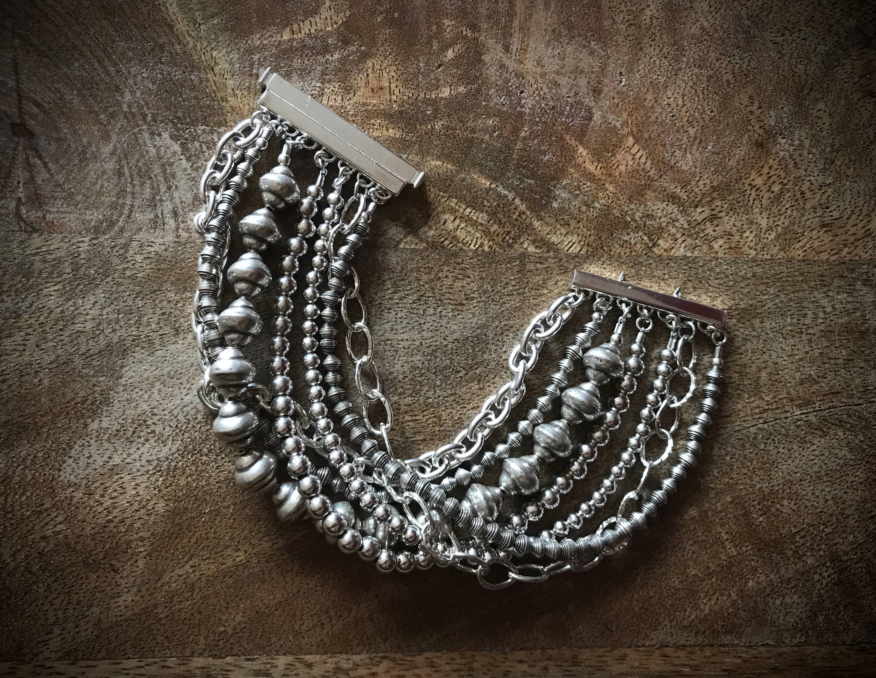 Silver bracelet multi strand 925 sterling silver Etsy