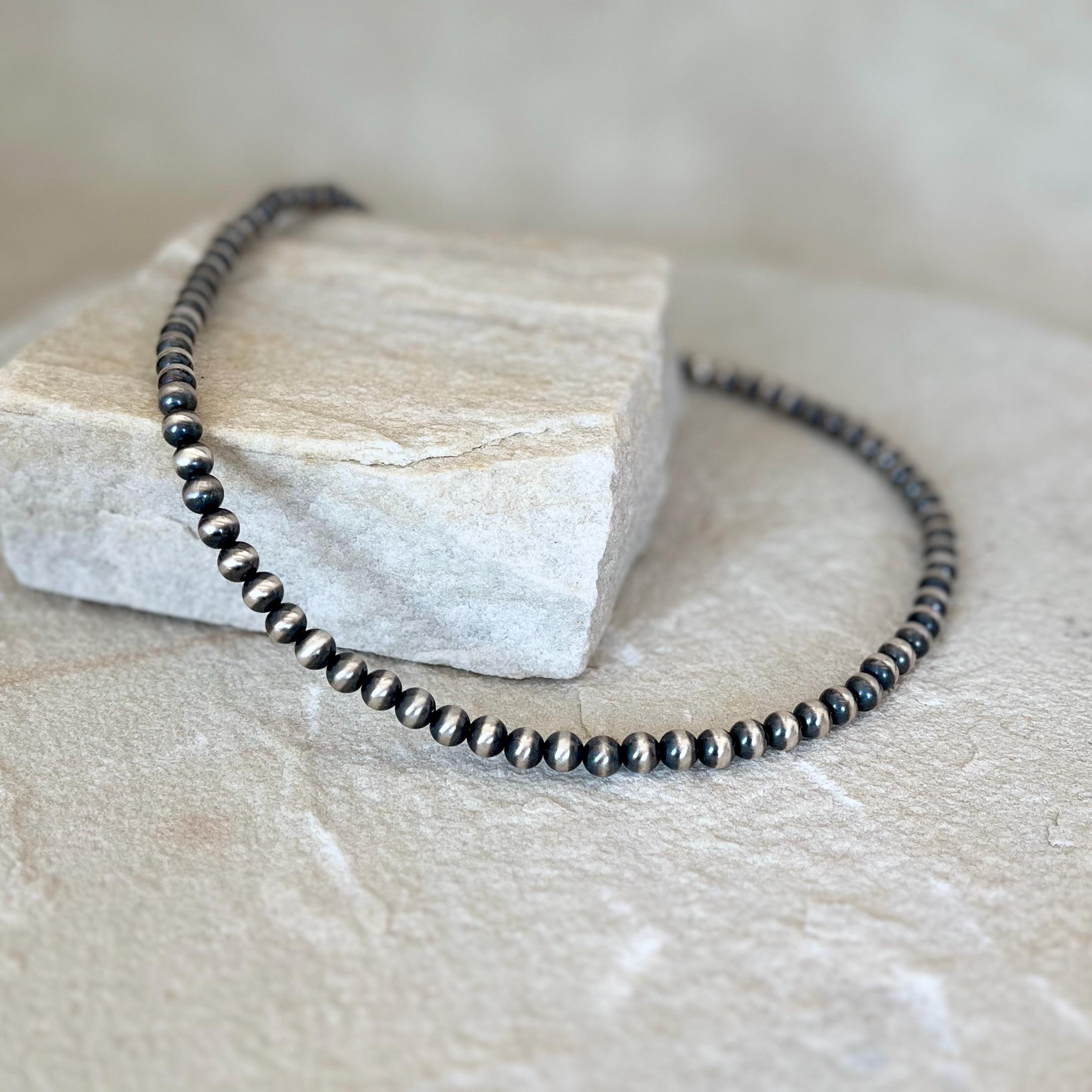 6 Mm Navajo-style Silver Chain 925 Sterling Silver Southwestern