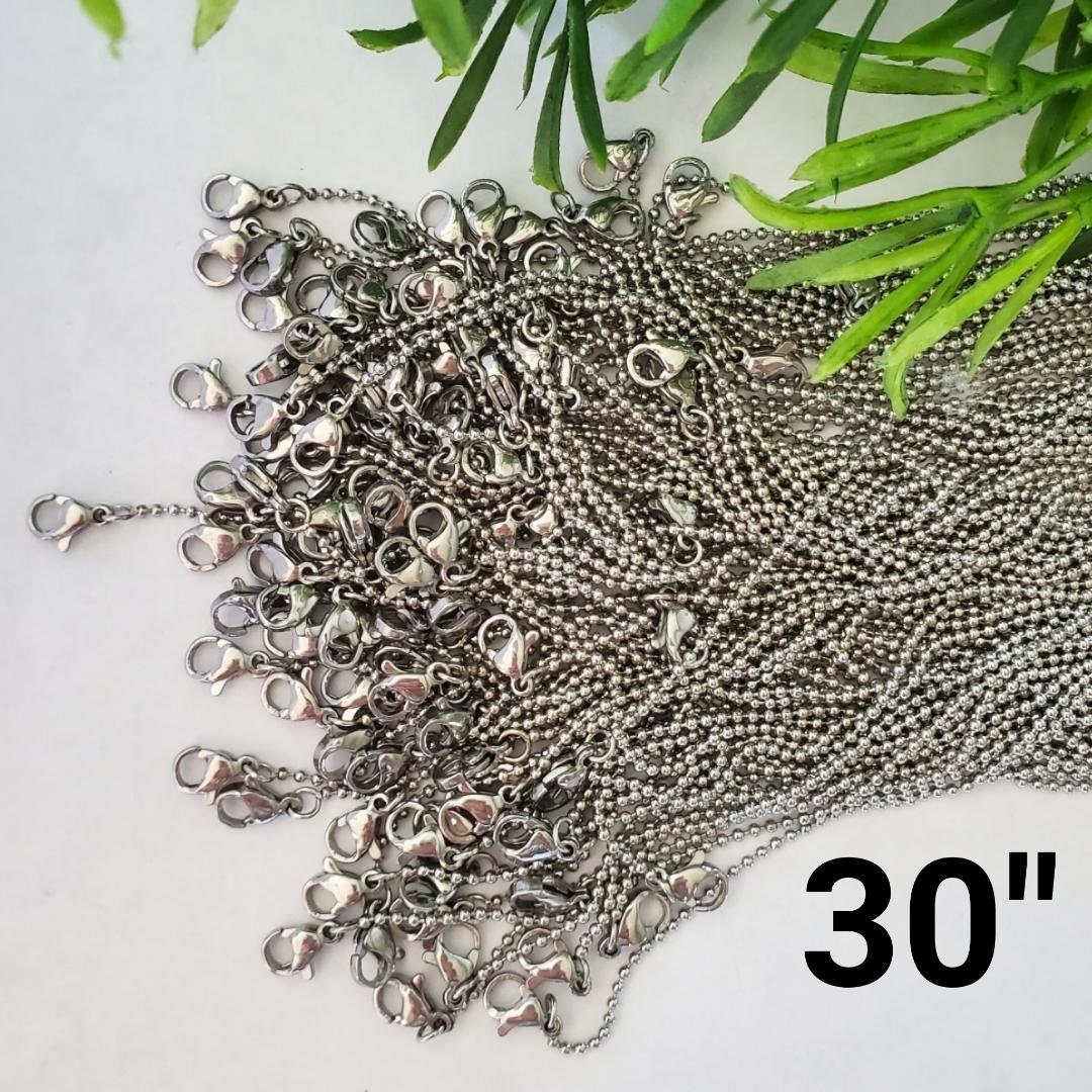 Stainless Steel Ball Chain Necklace - 30 Inch Chain - Wholesale - Bulk ...