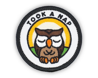 Adulting Merit Badge Embroidered Iron-On Patch (Took A Nap) Designed For Life's Noteworthy Achievements