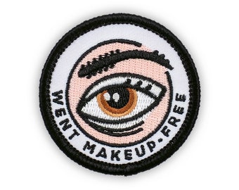 Adulting Merit Badge Embroidered Iron-On Patch (Went Makeup-Free) Designed For Life's Noteworthy Achievements