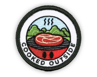 Adulting Merit Badge Embroidered Iron-On Patch (Cooked Outside) Designed For Life's Noteworthy Achievements