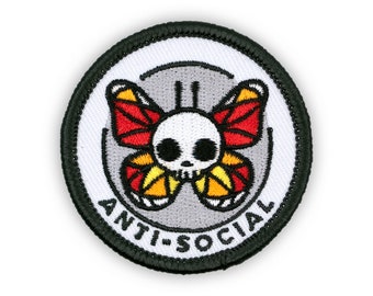 Adulting Merit Badge Embroidered Iron-On Patch (Anti-Social) Designed For Life&#39;s Noteworthy Achievements