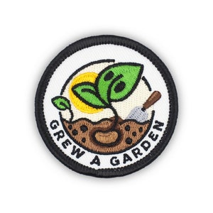 Adulting Merit Badge Embroidered Iron-On Patch (Grew A Garden) Designed For Life&#39;s Noteworthy Achievements