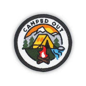 Adulting Merit Badge Embroidered Iron-On Patch (Camped Out) Designed For Life&#39;s Noteworthy Achievements
