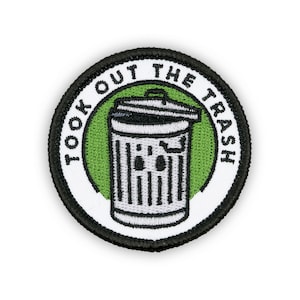 Adulting Merit Badge Embroidered Iron-On Patch (Took Out The Trash) Designed For Life&#39;s Noteworthy Achievements