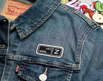 Keyboard Key Nope Undo Embroidered Iron-On Patch (ctrl+Z)
