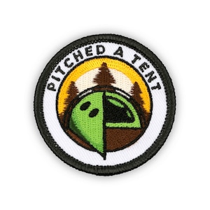 Adulting Merit Badge Embroidered Iron-On Patch (Pitched a Tent) Designed For Life&#39;s Noteworthy Achievements