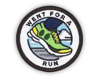 Adulting Merit Badge Embroidered Iron-On Patch (Went For A Run) Designed For Life's Noteworthy Achievements