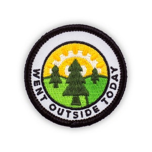 Adulting Merit Badge Embroidered Iron-On Patch (Went Outside Today) Designed For Life&#39;s Noteworthy Achievements