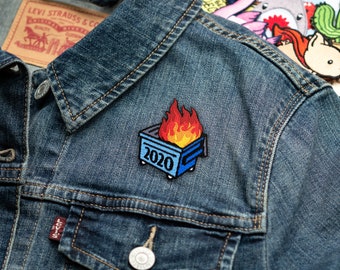 2020 Dumpster Fire Blue Dumpster Embroidered Iron-On Patch