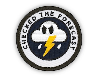 Adulting Merit Badge Embroidered Iron-On Patch (Checked The Forecast) Designed For Life's Noteworthy Achievements