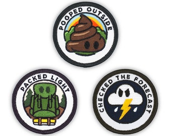 Adulting Merit Badge Embroidered Iron-On Patches (Outdoors - Set 4)  - Includes Three (3) 2" Patches