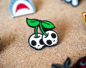 Cherry Skulls Hard Enamel Lapel Pin