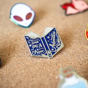 Time For a New Adventure Book Hard Enamel Lapel Pin