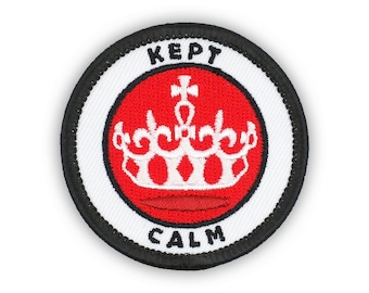 Adulting Merit Badge Embroidered Iron-On Patch (Kept Calm) Designed For Life's Noteworthy Achievements