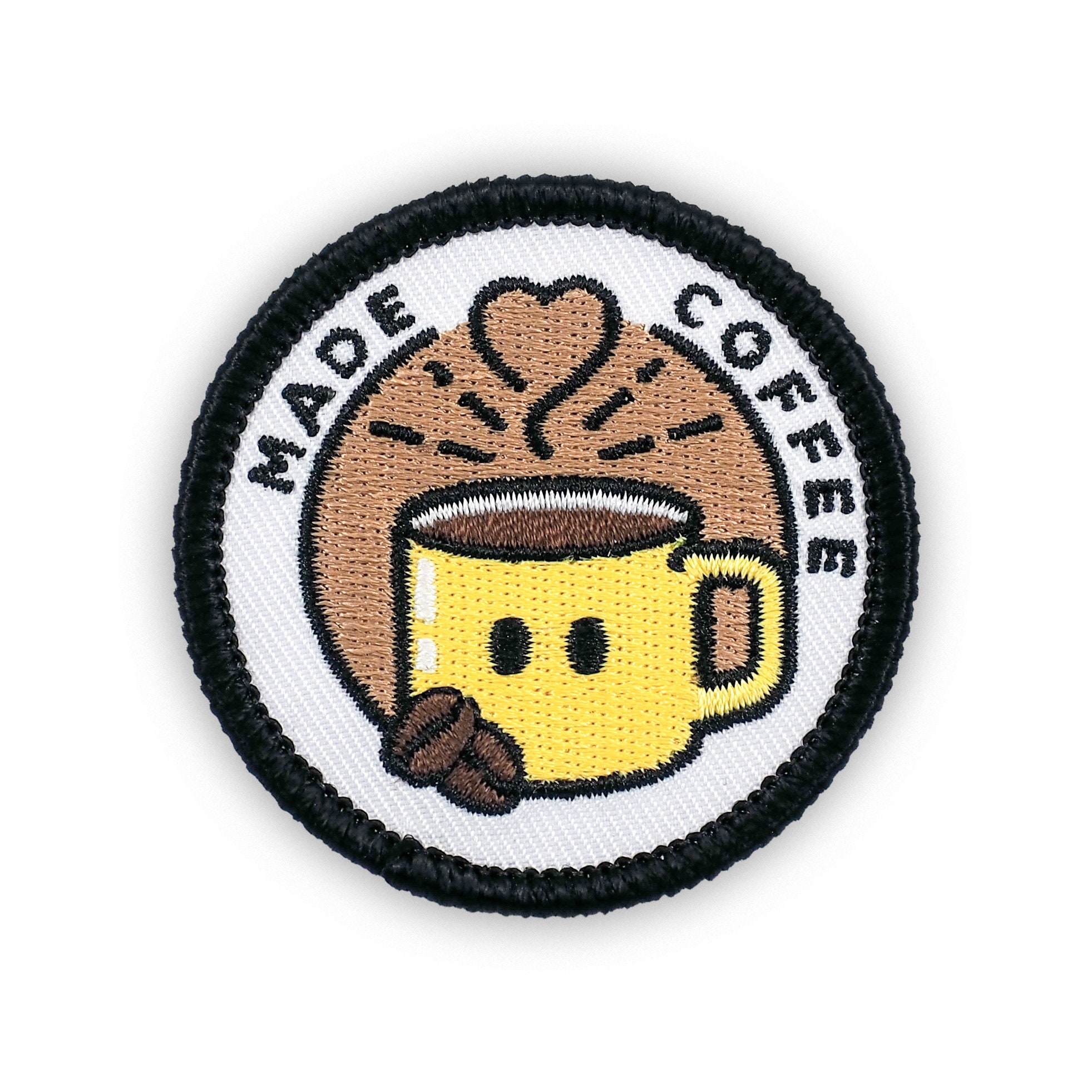 Adulting Merit Badge Embroidered Iron-On Patch (Made Coffee) Designed For Life's Noteworthy Achievements