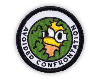 Adulting Merit Badge Embroidered Iron-On Patch (Avoided Confrontation) Designed For Life's Noteworthy Achievements