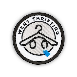 Adulting Merit Badge Embroidered Iron-On Patch (Went Thrifting) Designed For Life's Noteworthy Achievements